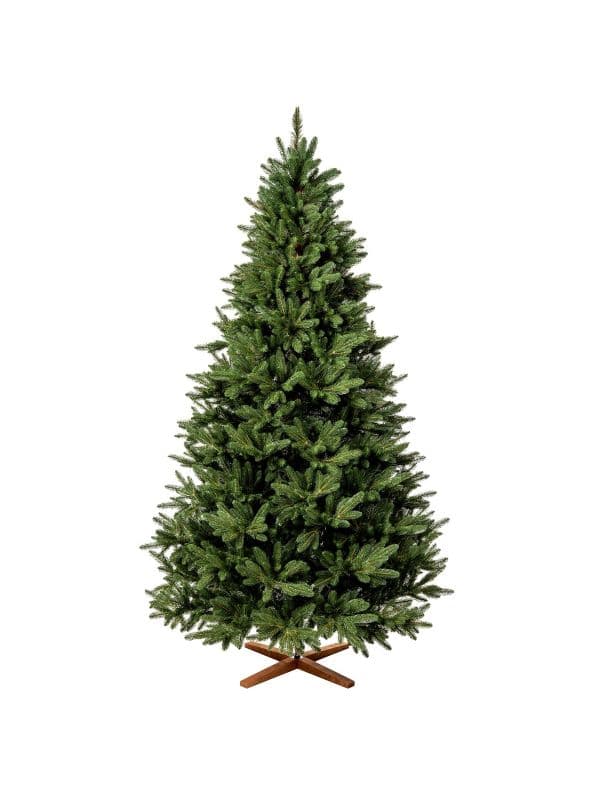 FairyTrees FT35 Jodła kaukaska sztuczna 220 cm - choinka klasyczna 100% PE- ciemnozielona