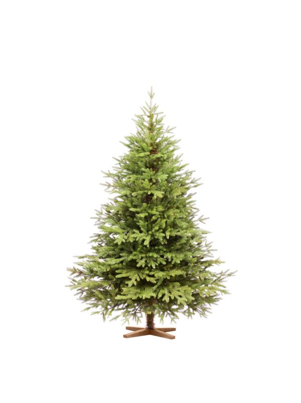 Sztuczna choinka FairyTrees FT06-180 – jodła Nordmanna o wysokości 180 cm, z gałązkami w 100% wykonanymi z polietylenu formowanego wtryskowo i stabilnym jesionowym stojakiem.