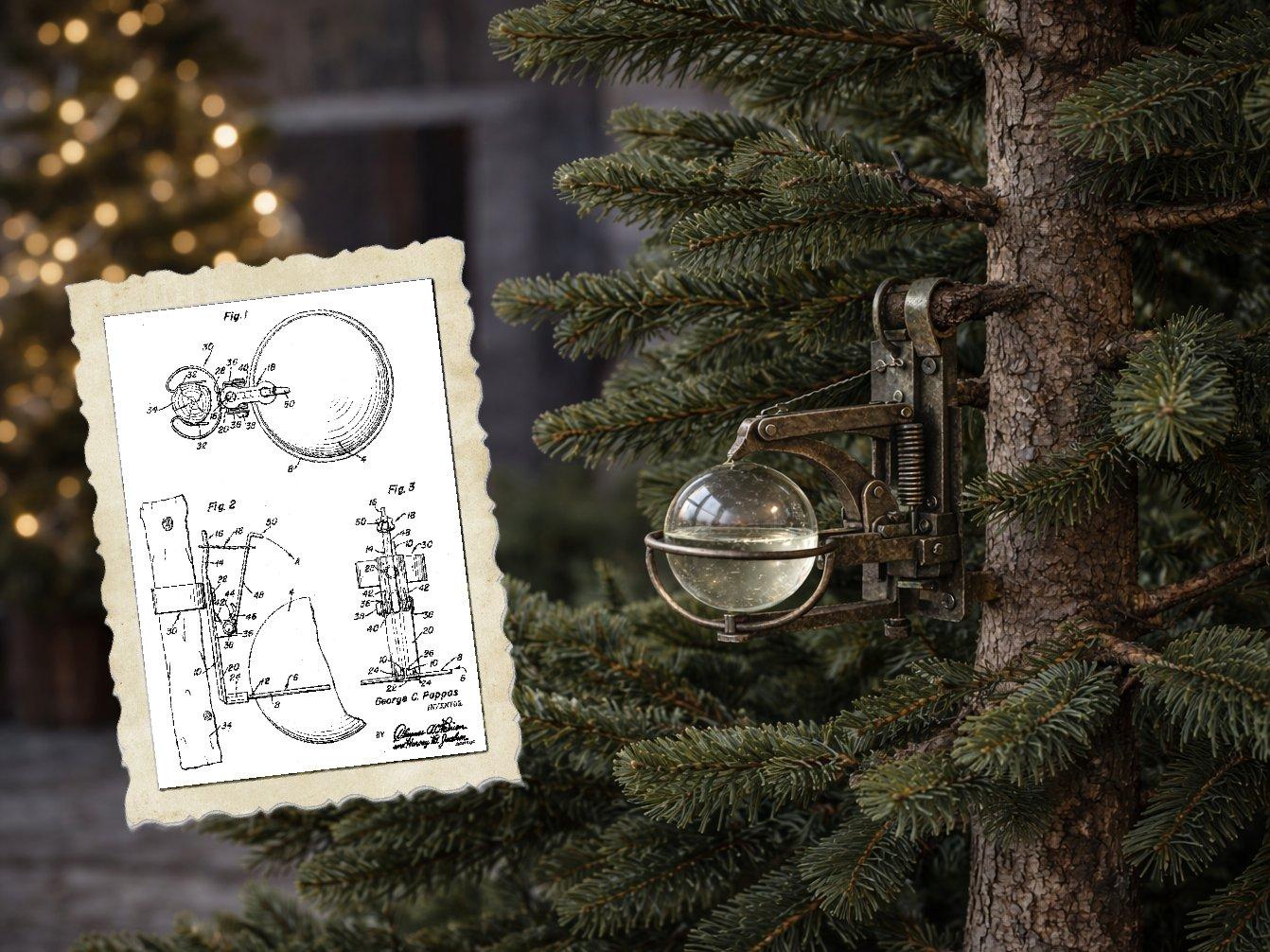 Bombka gaśnicza zaprojektowana przez George'a G. Pappasa w 1954 roku - patent i wizualizacja.